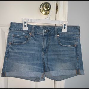 American Eagle midi jean shorts